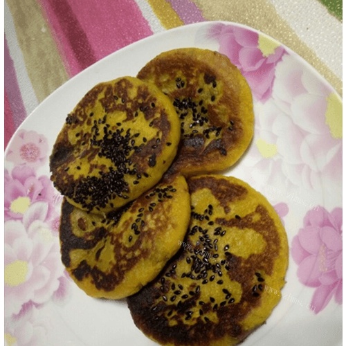 香甜豆沙馅地瓜饼