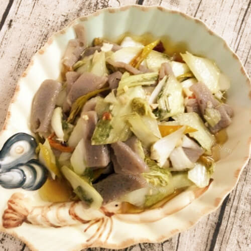 美味泡椒白菜梗炒魔芋
