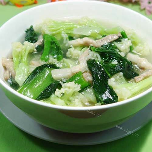 美味佳肴里脊肉菠菜花菜羹