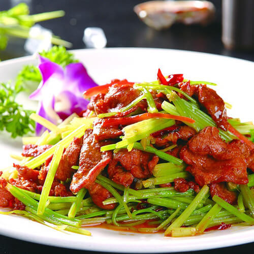 美味的豆卜炒肉丁