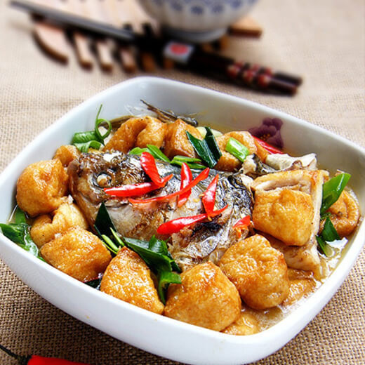 咸香的豆腐鱼腩