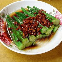 家常菜白灼秋葵做法图解5)