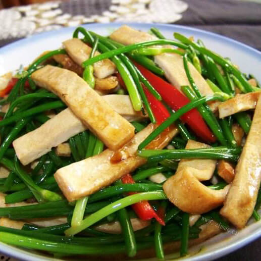 美味的青菜豆腐干