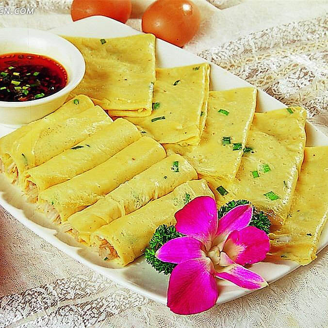 可口的菊花脑鸡蛋软饼