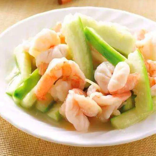 减肥丝瓜炒虾
