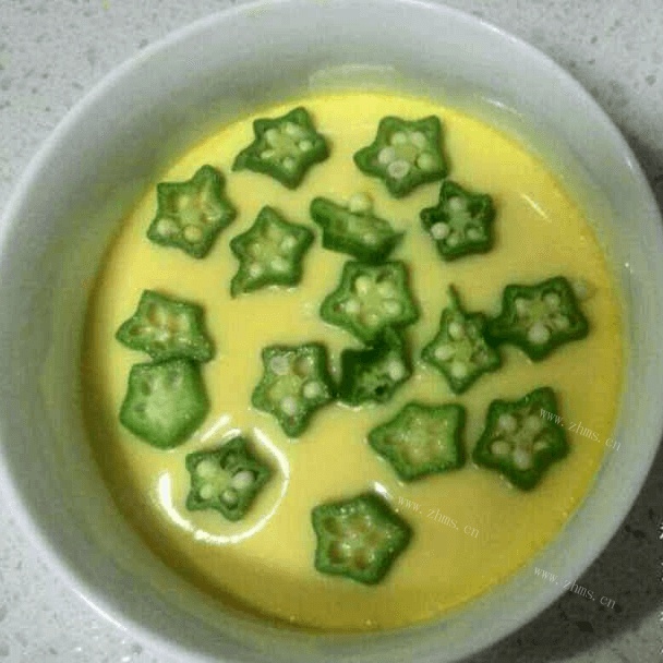 家常菜秋葵蒸蛋