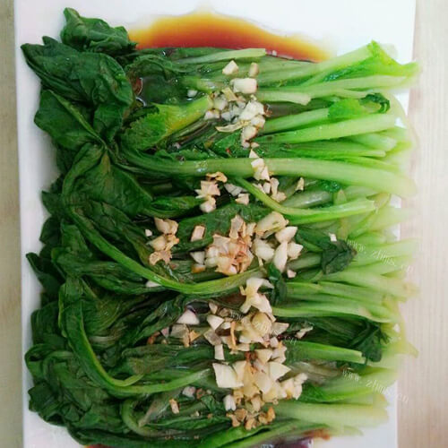 美味豉油白菜炒虾仁
