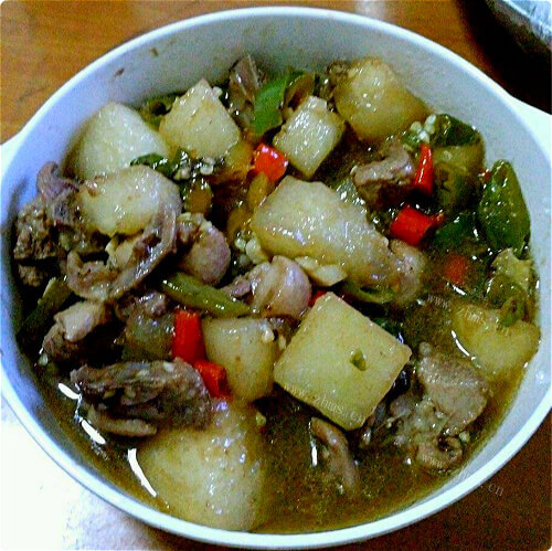 可口的冬瓜辣椒炒牛肉
