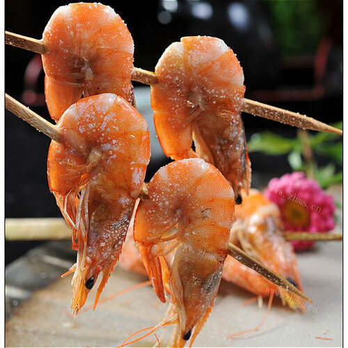 美味的串烤大虾