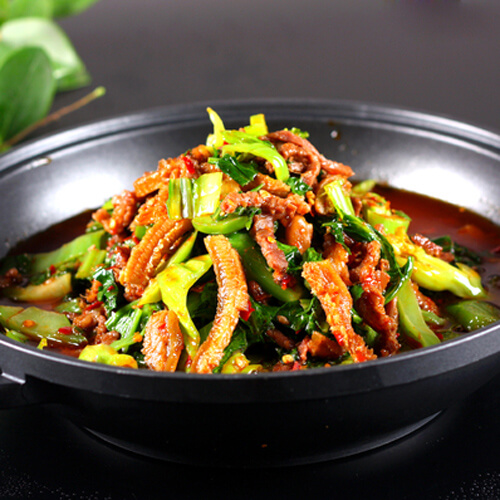 家常青菜炒牛肉