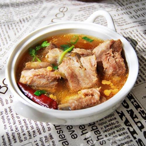 酱炖排骨油麦菜