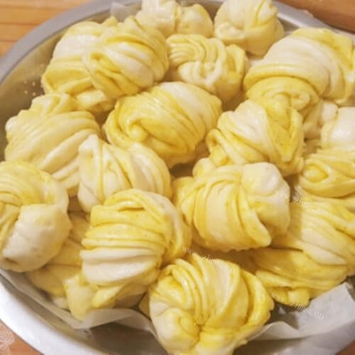 面点香豆粉花卷