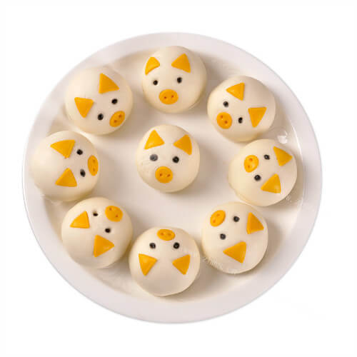 可爱小猪头奶黄包