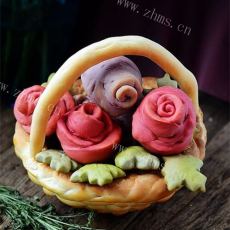 漂亮的玫瑰花篮面包