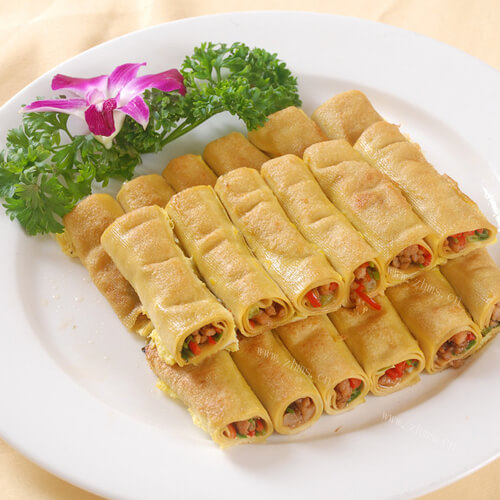 酥脆的烤箱烤干豆腐卷