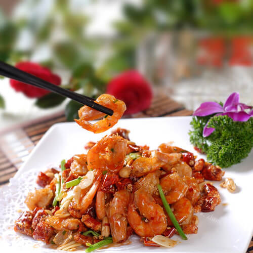 美味香葱爆海虾