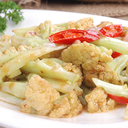 家常肉丝花菜