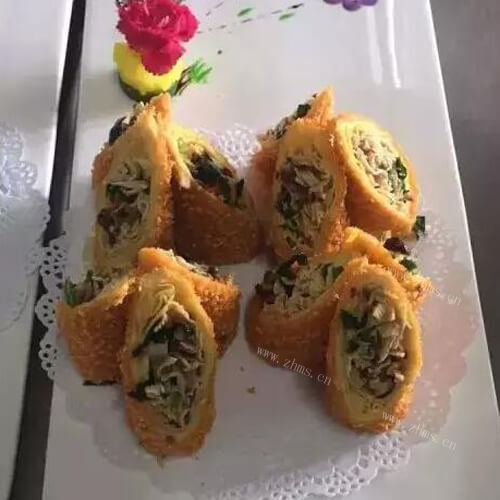 美味的韭菜镶豆腐