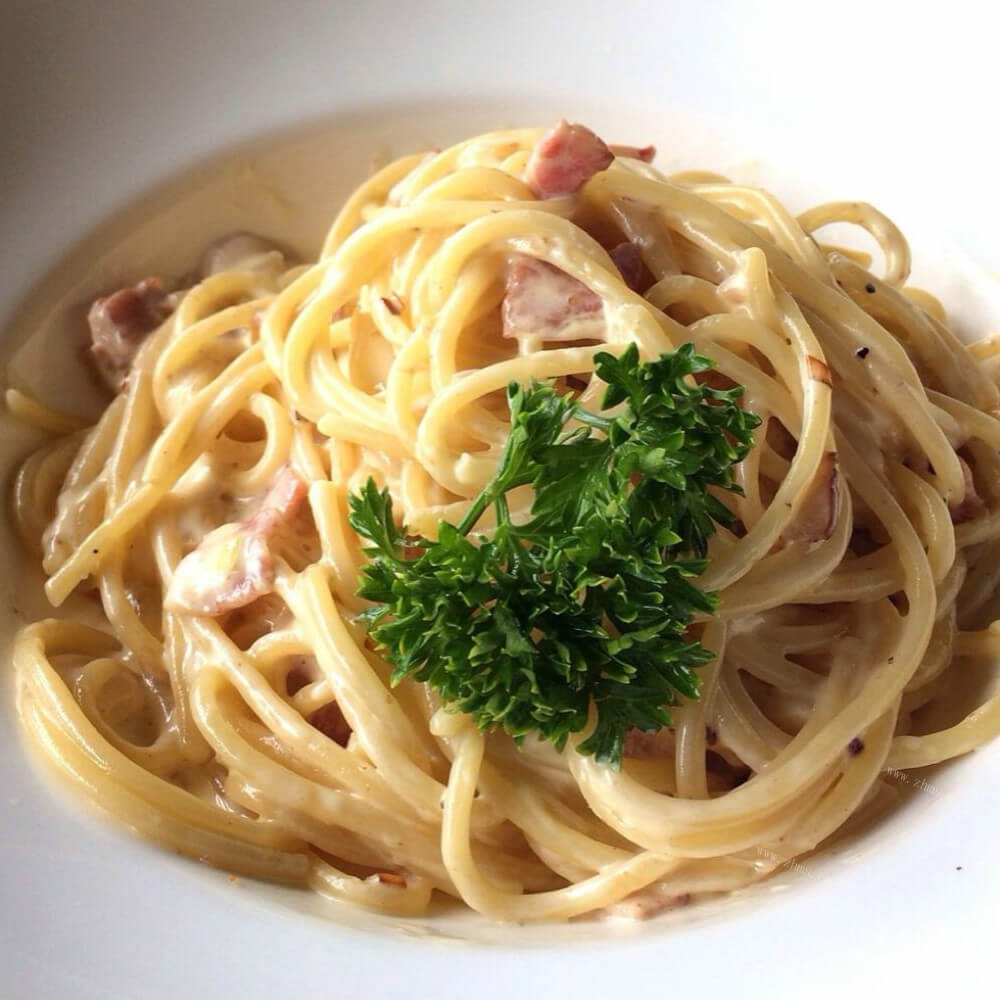 美味的培根奶油意面#百味来