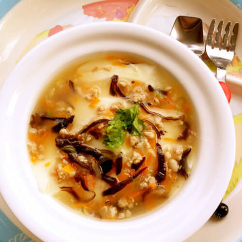 清香木耳肉末豆腐脑