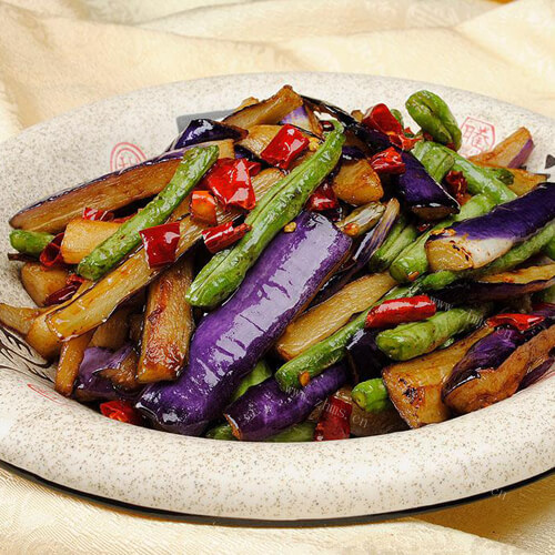 家常豆角烧茄子