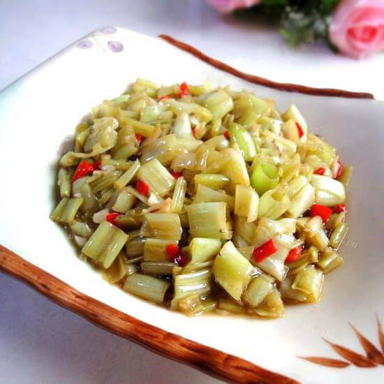 好吃通菜梗炒肉粒