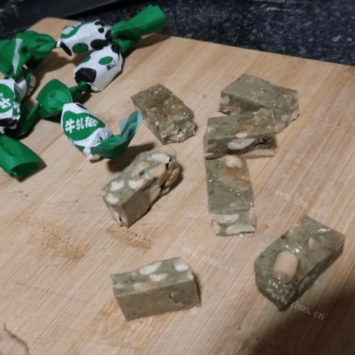 自制手工抹茶花生牛轧糖