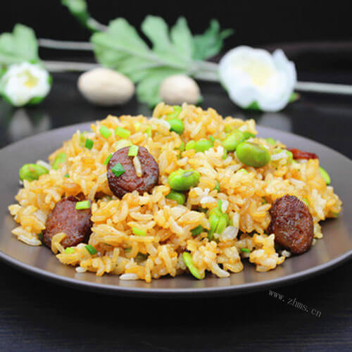 家常毛豆香肠饭