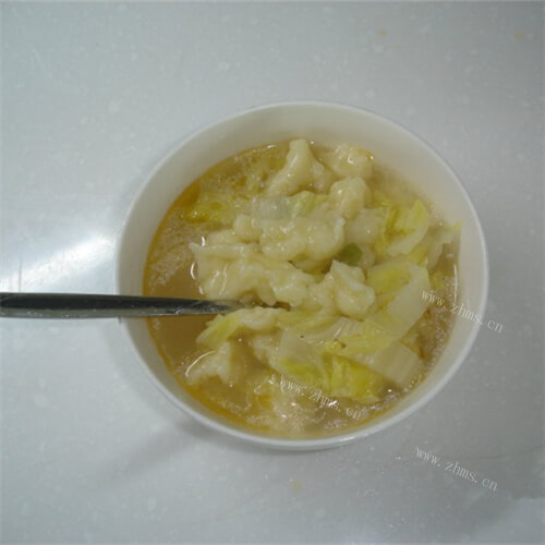 暖胃白菜虾仁疙瘩汤