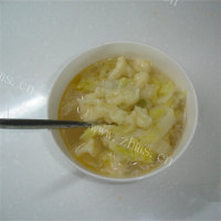 暖胃白菜虾仁疙瘩汤