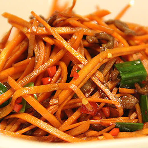 美味的胡萝卜牛肉丝