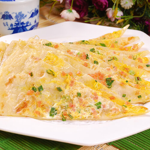 特色芹菜叶卷火腿饼