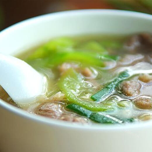 不一样的荷兰豆苗肉片汤