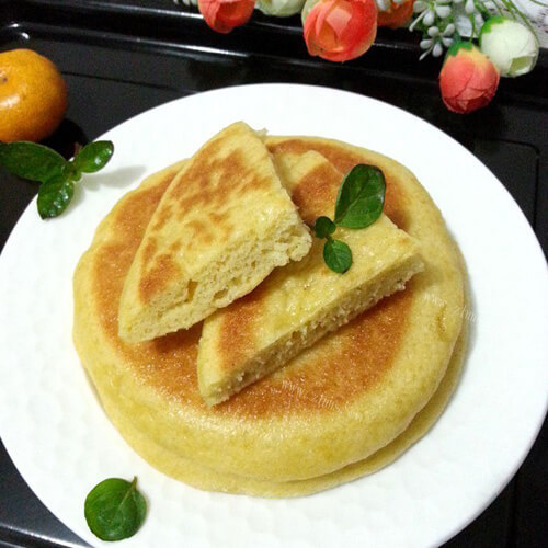 好吃的奶香玉米发面饼