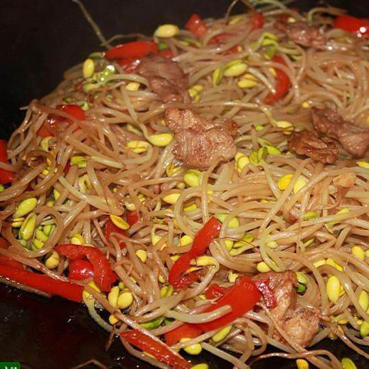 美味的猪肉豆芽粉丝