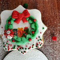创意圣诞花环糖霜饼干