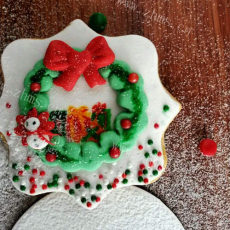 创意圣诞花环糖霜饼干