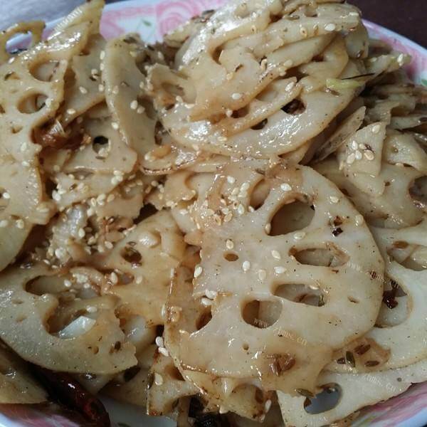 好吃的爆香莲藕片