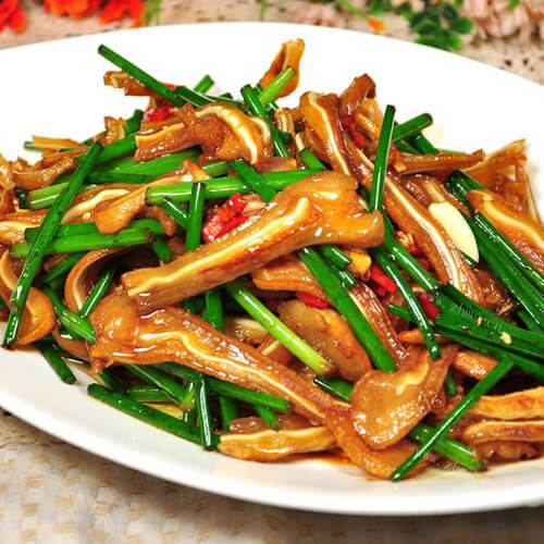 简单韭苔炒猪头肉