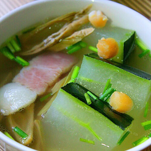 家常咸肉青菜冬瓜汤