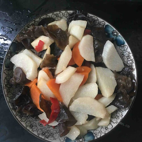 家常白灼山药木耳