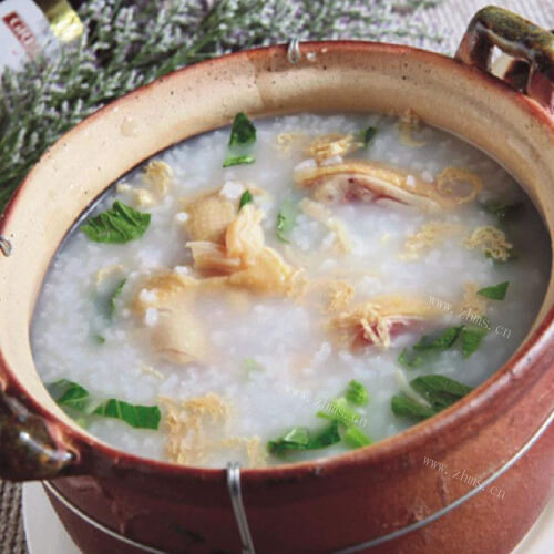 莴笋叶肉片粥~美味健康