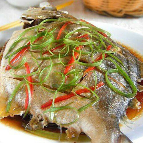 美味酒糟火腿蒸鲳鱼