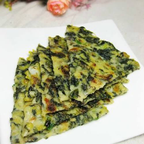 可口美味紫菜火腿鸡蛋饼