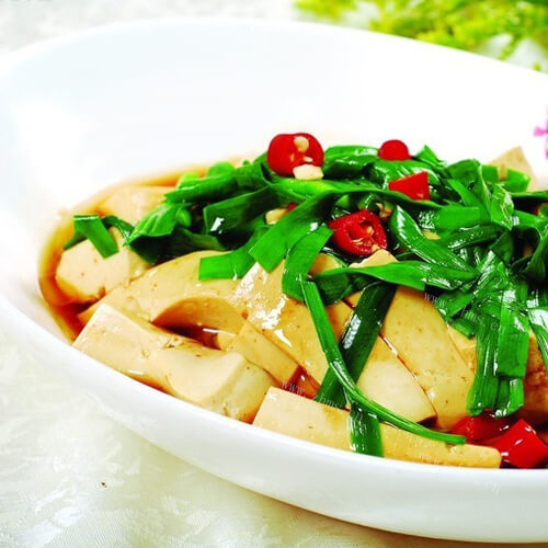 美味韭菜镶豆腐