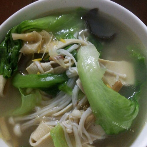 浓香荷兰豆苗肉片汤