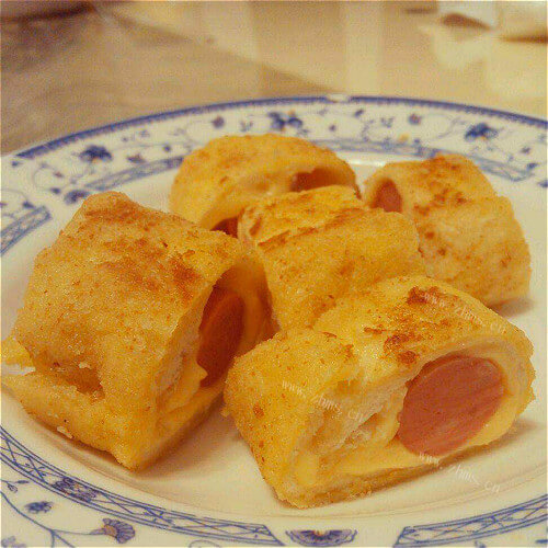 美味的芝士火腿卷
