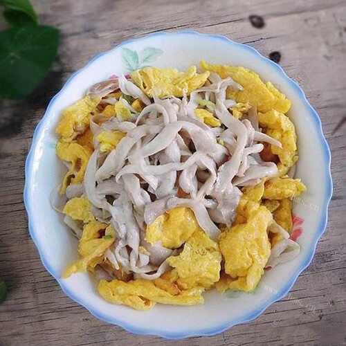 素菜酸辣平菇炒蛋