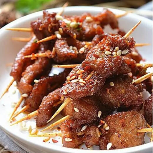 方便美味的香麻牙签肉