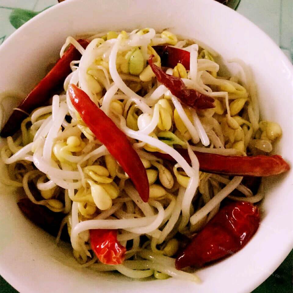 美味红辣椒炒豆芽